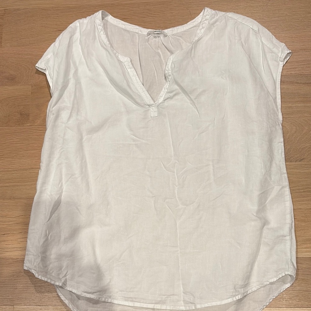 Beachlunchlounge White Cap Sleeve Blouse XL